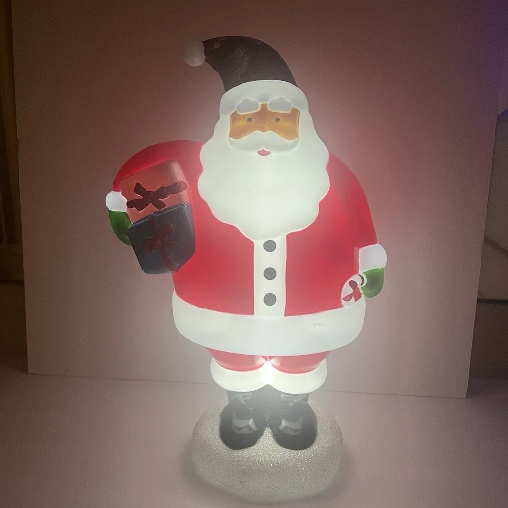 Christmas Blow Mold Light-Up Santa 14x9